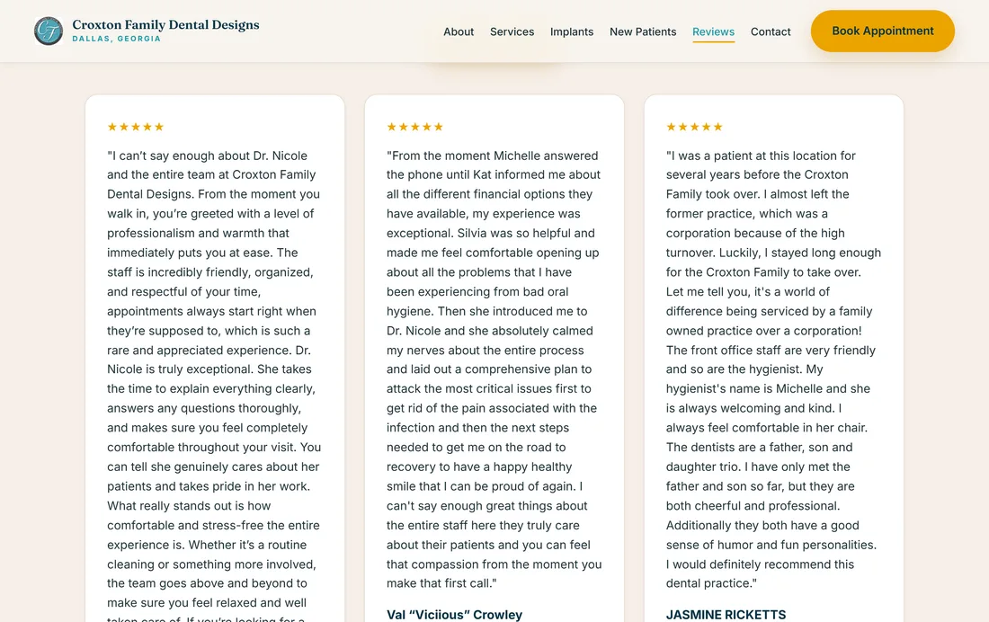 New reviews page with 648 reviews